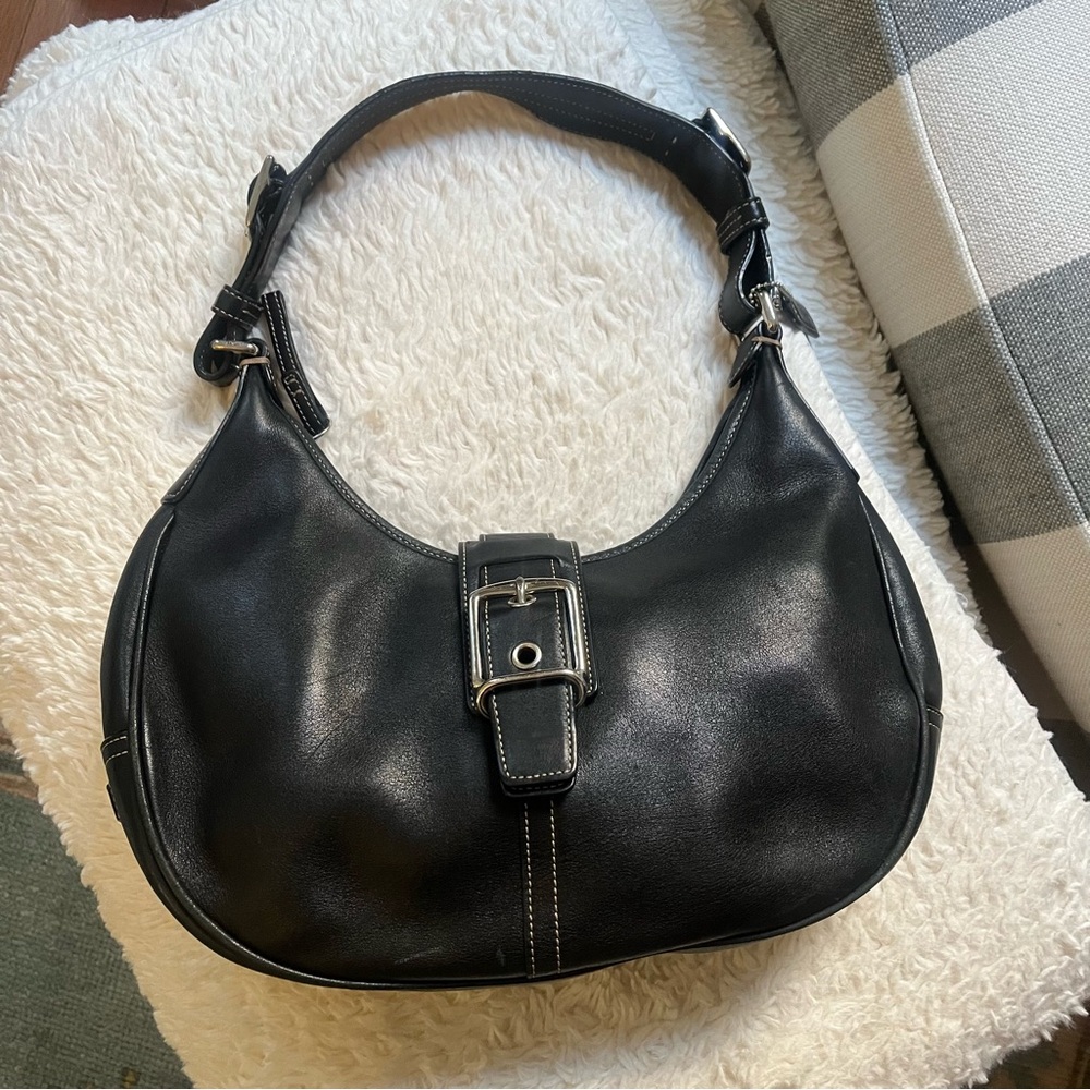 Vintage Coach Hamilton Hobo Black Leather Shoulder Bag 7548 from 2004